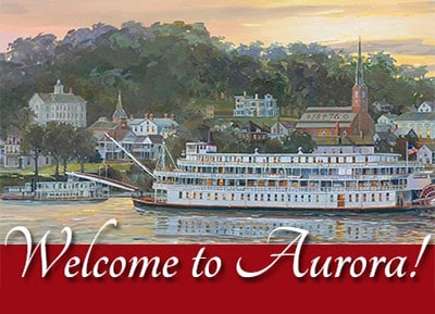 Welcome to
                        Aurora as seen on the City of Aurora, Indiana website.