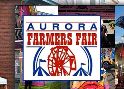 Screenshot
                        of the logo Aurora Farmers Fair as scene on the their website.