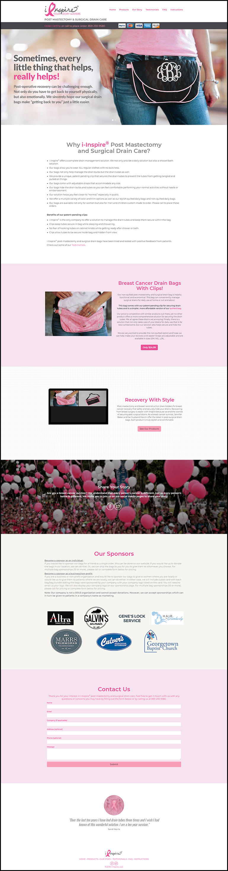 i-Inspire website homepage layout.